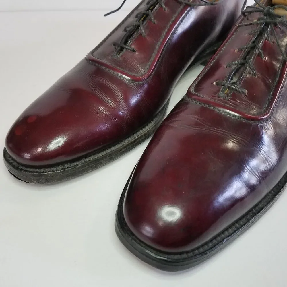 Allen Edmonds Brown Leather Derby Shoes Belgium 7374 Men's Dress Shoe